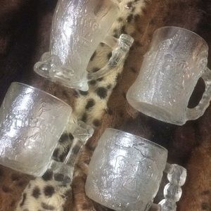 FULL SET 93’McDonalds Flinstone LE Glass Mugs NEW